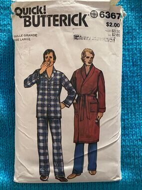 Butterick Sewing pattern 6367 pajamas robe sz L